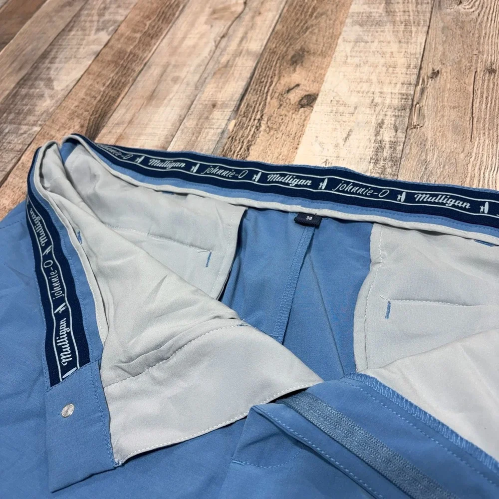 Johnnie-O Mulligan Golf Shorts Mens 38 Blue Stretch Performance Golfcore Casual
